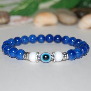 Evil Eye Bracelet,Blue Gemstone Bracelet,Blue Evil Eye Bracelet,Hamsa Bracelet